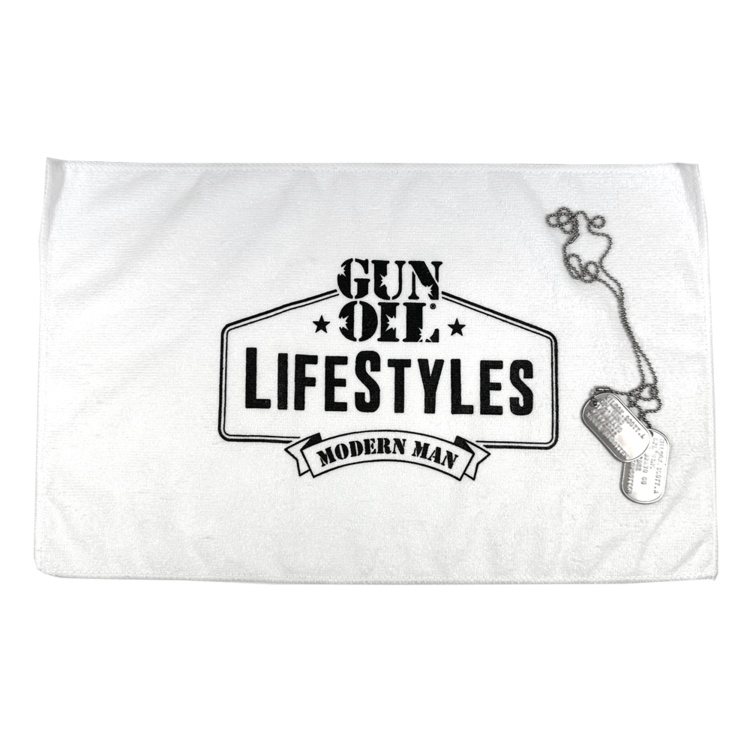 gun oil lifestyles towel white