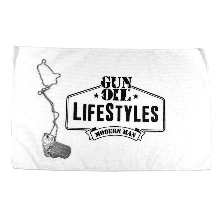 gun oil lifestyles towel white