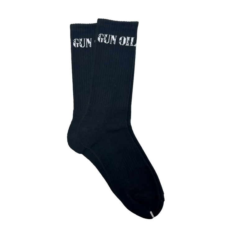 gun oil crew socks solid black