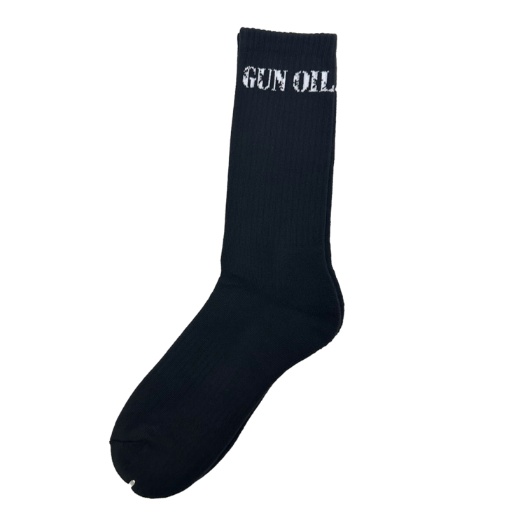 gun oil crew socks solid black