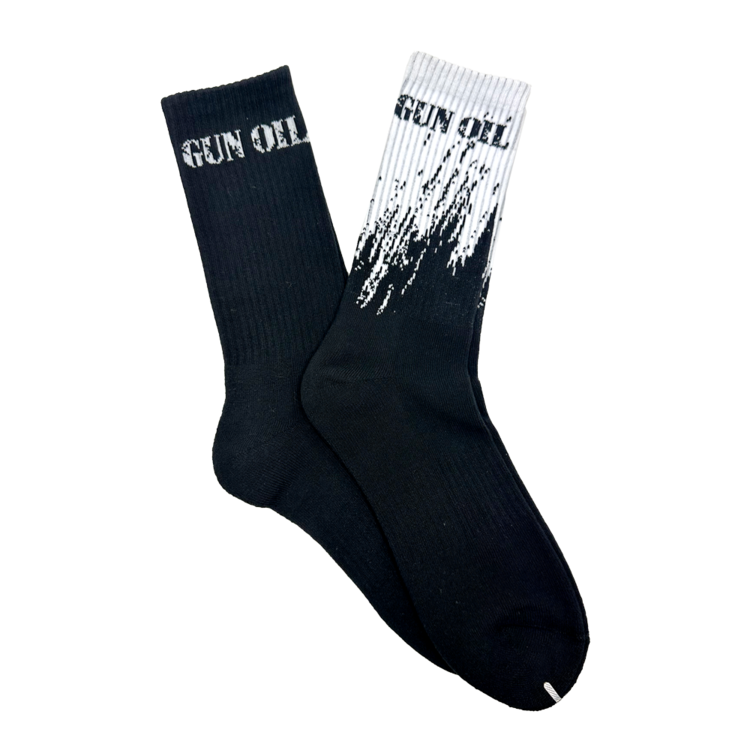 gun oil crew socks solid black